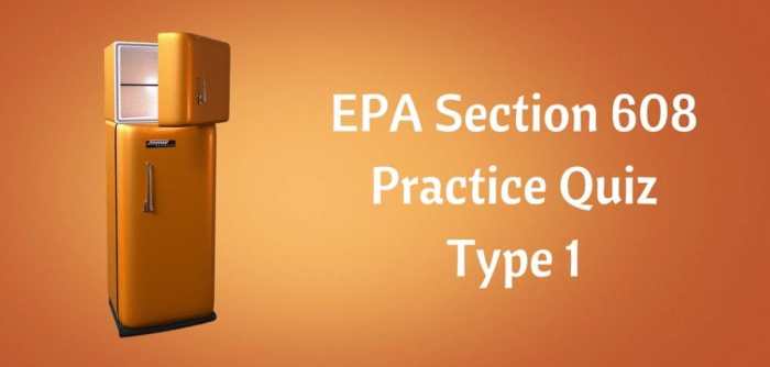 Epa 608 type 1 practice test