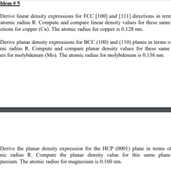 Derive fcc density linear partially transcribed