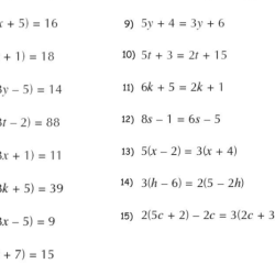 Solving equations with variables on both sides worksheet