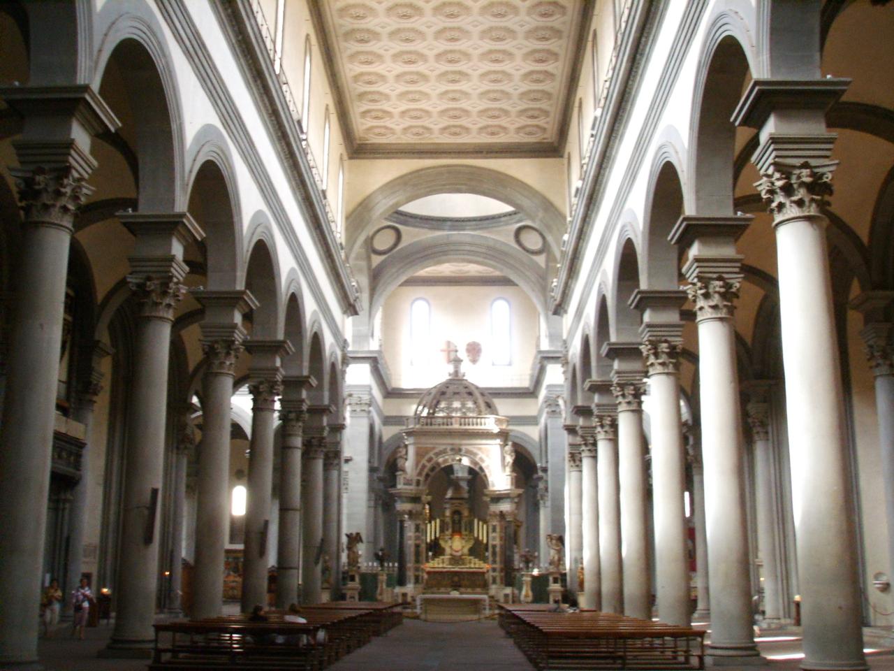 Perspective drawing for church of santo spirito in florence