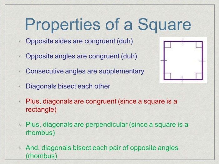 Properties of rectangles rhombuses and squares worksheet answers